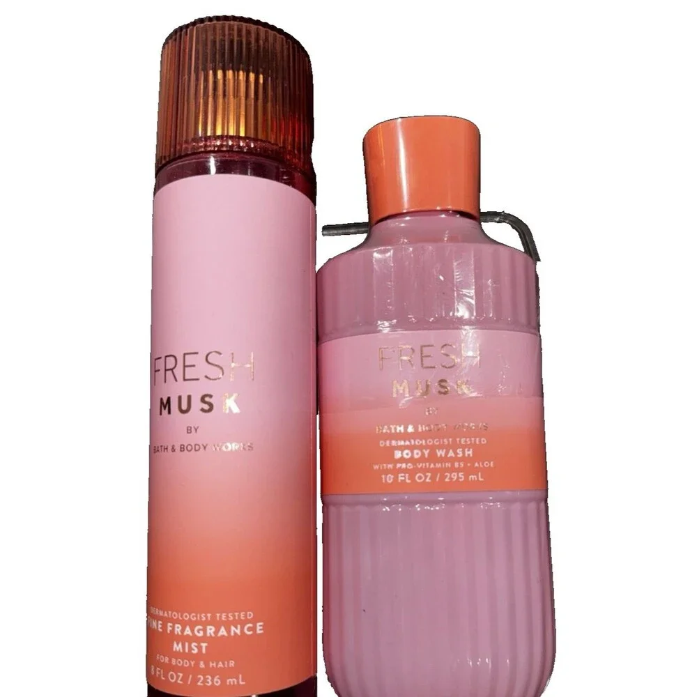 Bath & Body Works Fresh Musk Fine Fragrance Mist & Body Wash - 2 Piece